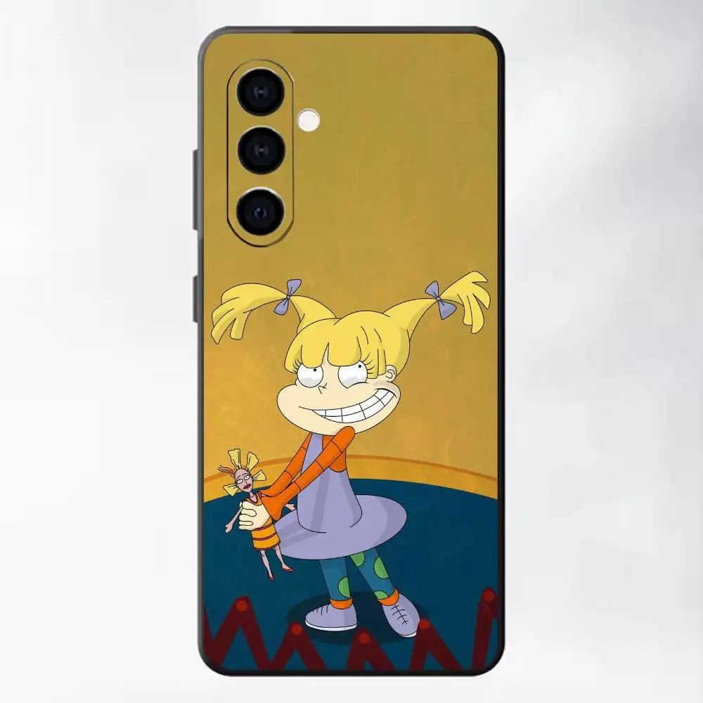 Фото Черный мягкий силиконовый чехол для телефона Kid R-Rugrat Chuckie A-Angelica для Samsung A73 20,21,22,31,32,52,53,72 №5
