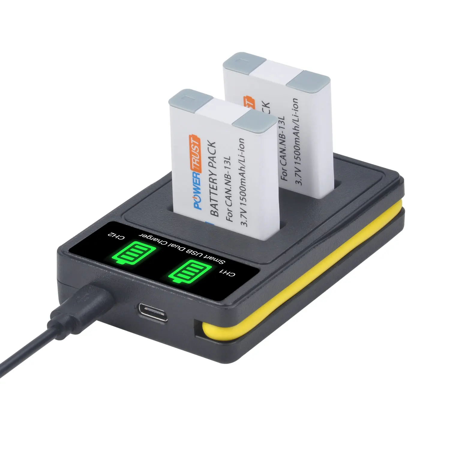 

1500mAh NB-13L NB13L Battery+LED Dual Charger with Type C Port for Canon PowerShot G5X G7X G9X G7 X Mark II G9 X,SX620