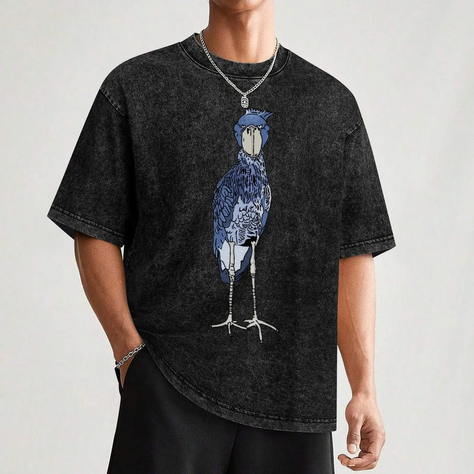 Футболка Shoebill Stork Bird простые мужские футболки с рисунком в тяжелом весе