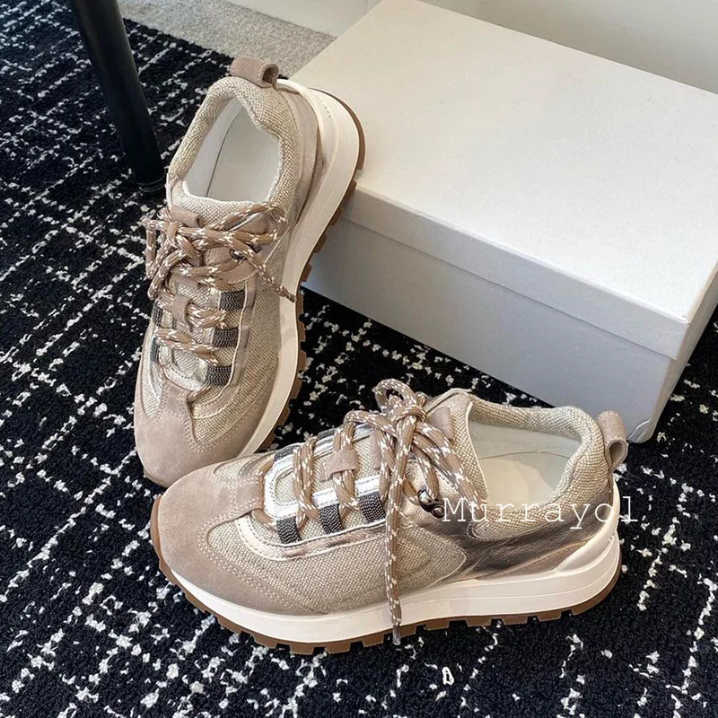 Кроссовки из хлопчатобумажной ткани с цветными блоками износостойкие теннисные