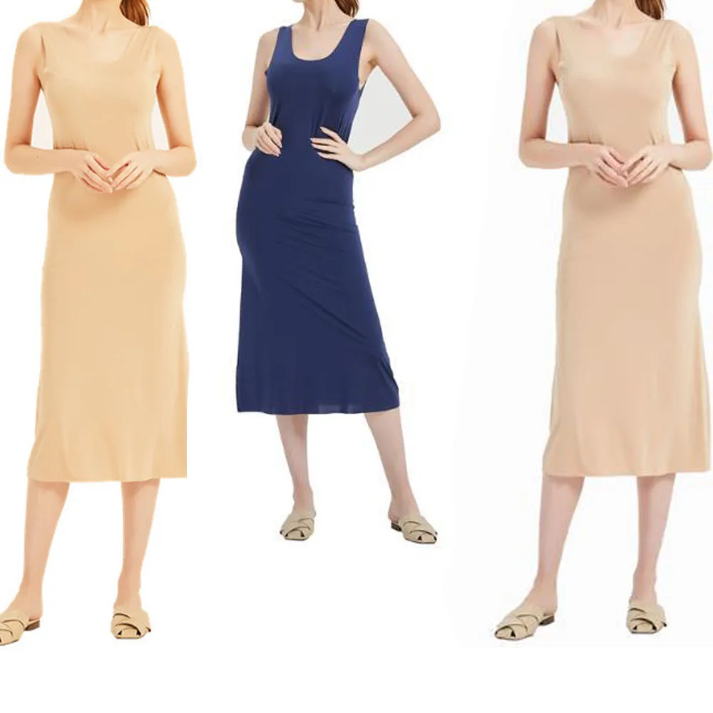 M-5XL  Nightgowns Women Sexy Sleep Ice Silk Nightdress Slim Seamless Vest Long Dress Female Nightshirt Bottoming Shirt