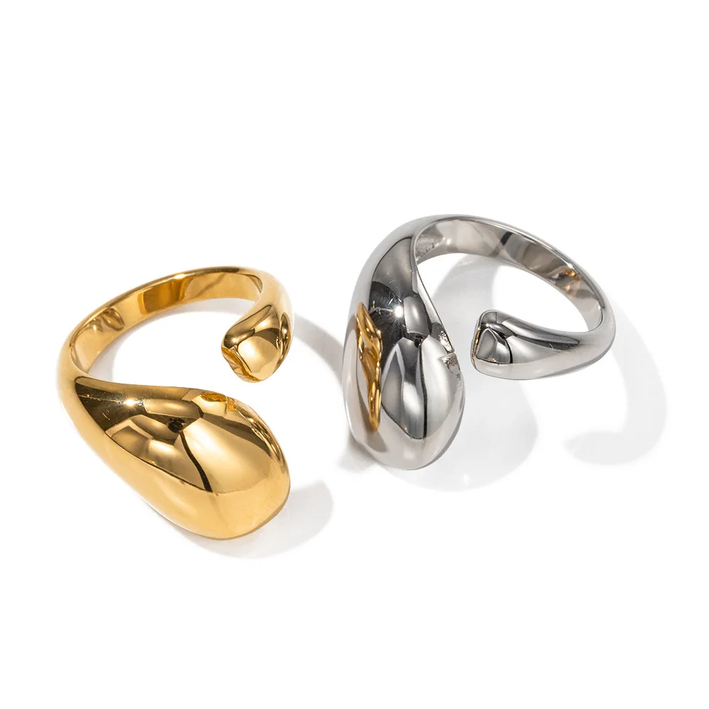 

Stainless Steel PVD 18K Gold Plated Tarnish Waterproof Stackable Twist Solid Rings For Woman Jewelry Wholesale Trendy