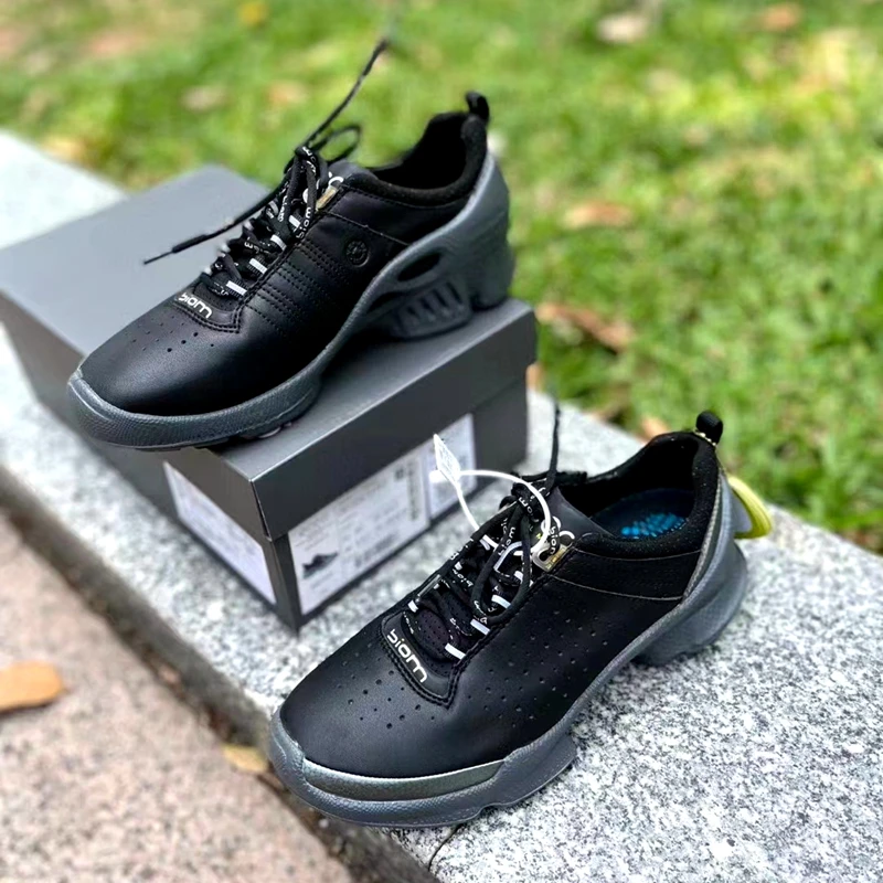 Golf Men's Shoes Medium Top Thick Sole Brand Anti-Skid Wear-Resistant Leather Waterproof Sports Shoes  Men's Hiking  Shoes