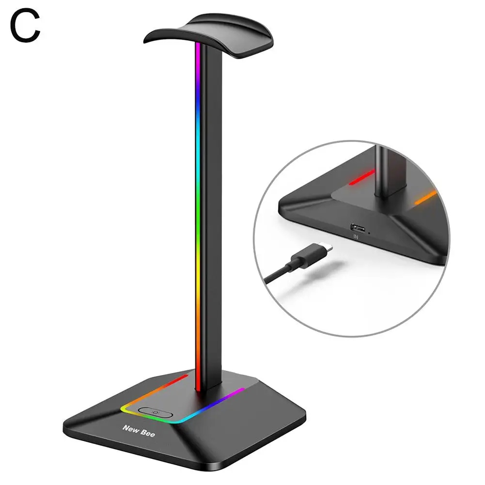 Держатель для наушников RGB подставка с креплением на голову USB2.0 нескользящий