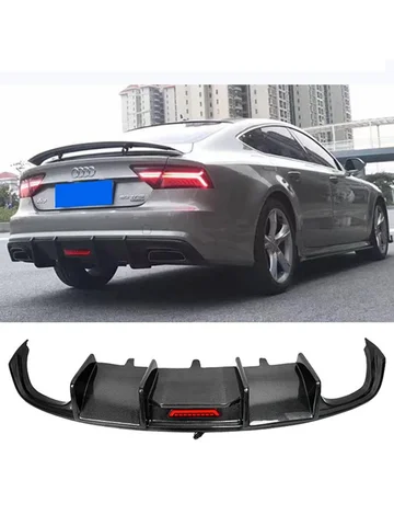Для Audi A7 S Line S7 C7 2011 2012 2013 2014 2015 Комплект заднего диффузора из настоящего углеродного волокна Спойлер для губ ремонтные сплиттеры