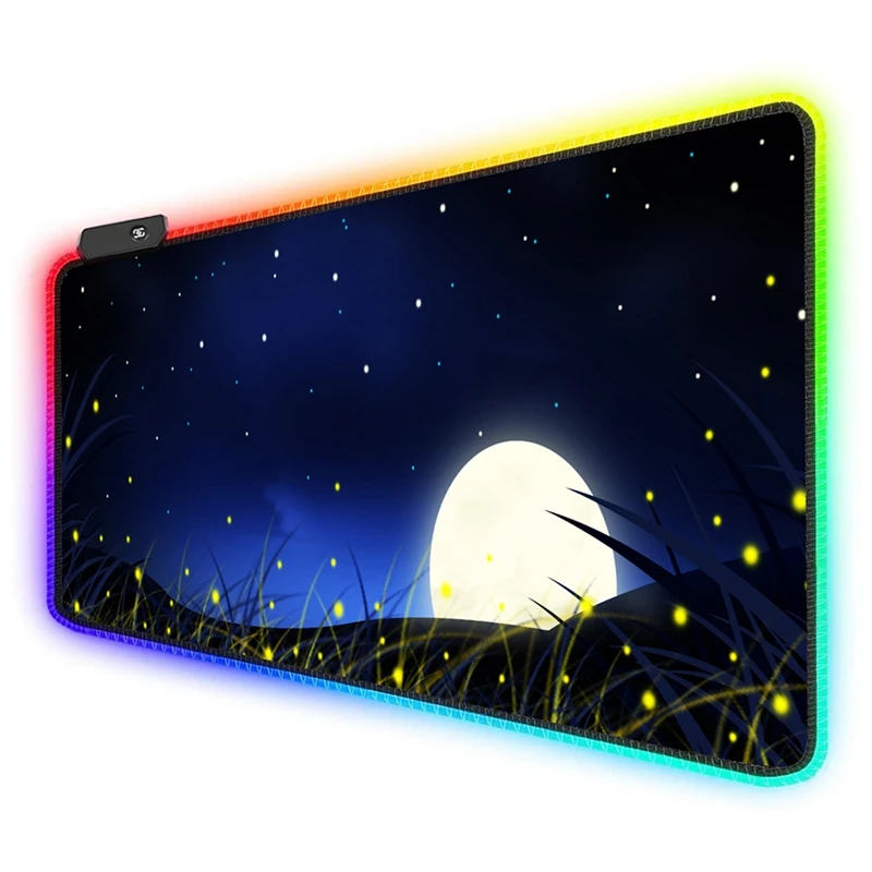 

RGB Gaming Mouse Pad with Coaster 4mm Mousepad Waterproof Non-slip Keyboard Pad Large No Smell Computer Table Surface Desk Mat