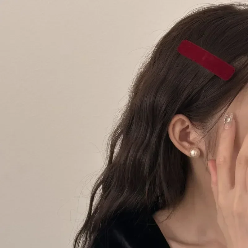 Элегантные однотонные бархатные заколки для волос BB заколка девочек женщин