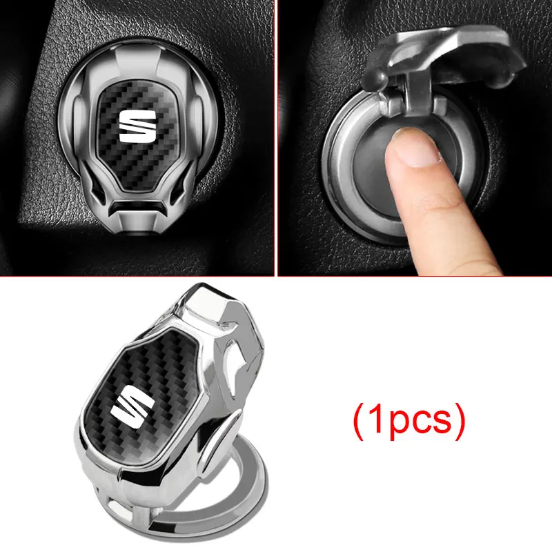 

1pcs New Car One-button Start Button Decor Protective Caps Cover For Seat Leon FR Ibiza Toledo Cordoba Alhambra Arona Ateca Exeo