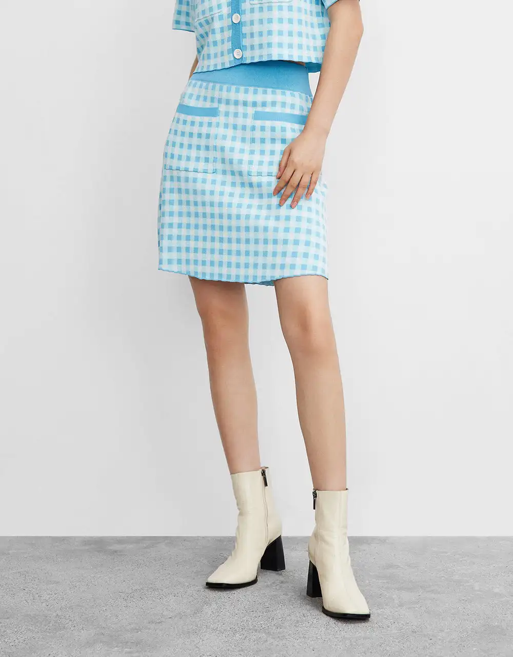 

Plaid Pattern Knitted Skirt
