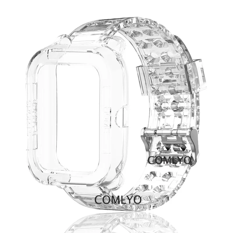 

For Amazfit Bip U Pro Strap TPU Clear Band for Amazfit GTS GTS2 mini Case /COLMI P8 Pro Protective Shell Bumper Frame