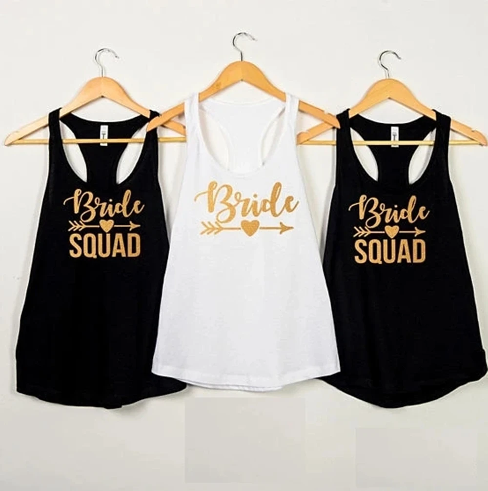 

Золотистые блестящие майки для подружек невесты на заказ, футболки для девичника, девичника, девичника