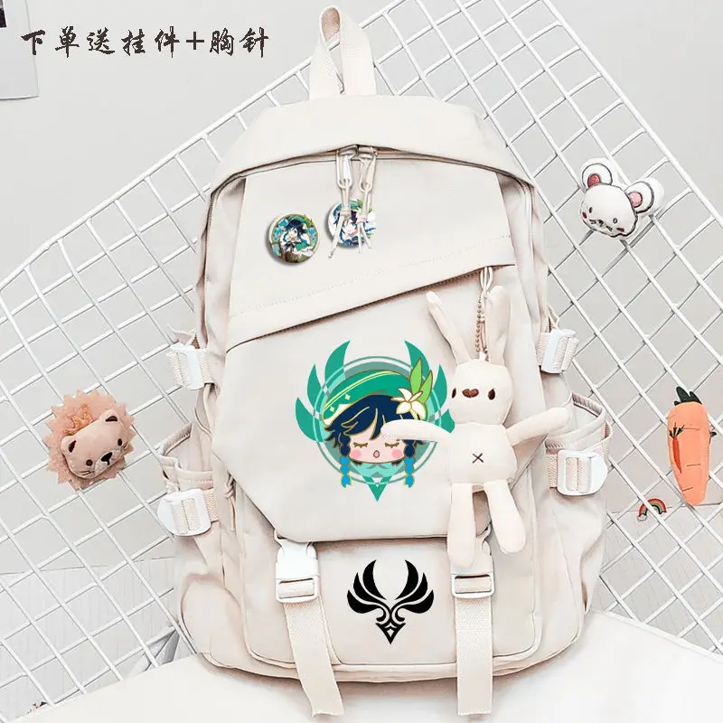 

Anime Game Genshin Impact Venti Cute Japanese Cartoon Unisex Fashion School Backpack Student Bag for Kids Teenagers 1