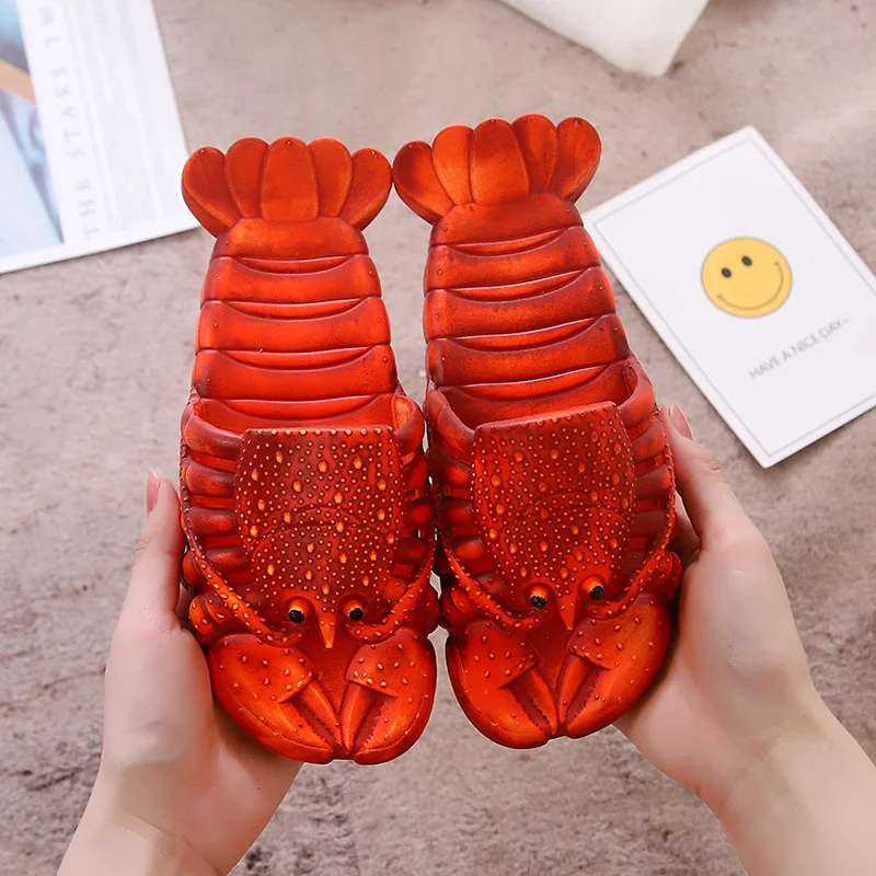 

Funny Lobster Summer Men's Women's Slippers Fashion Sandals for Men Women Lobster Slippers Funny Crayfish Beach Slippers