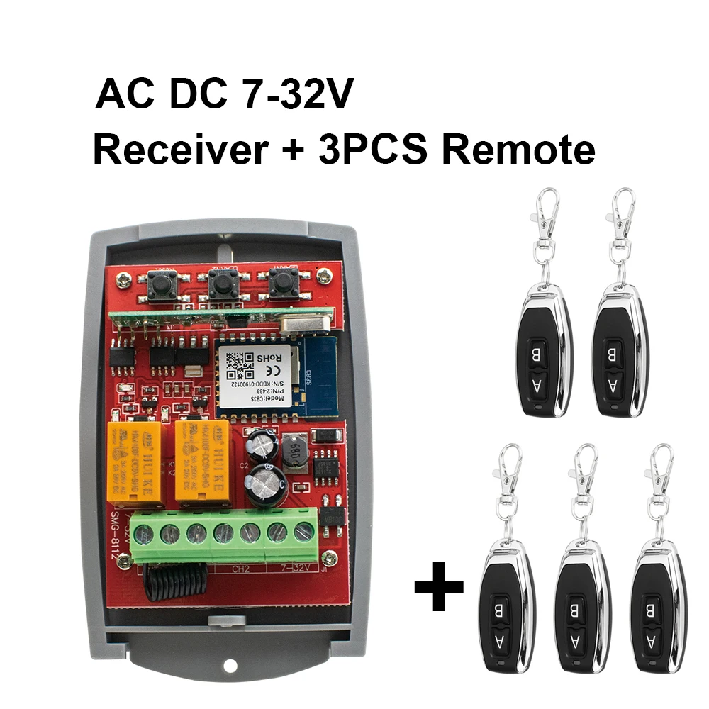 

Умный выключатель 2CH Tuya, универсальное реле дистанционного управления 433 МГц, 433,92, Wi-Fi, контроллер ворот, передатчик