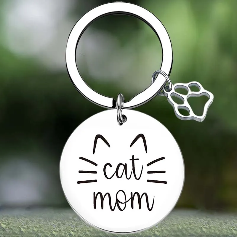 

Cute Cat Mom Keychain Cat Mama Cat Mommy Key Chain Pendant Jewelry Cat Lover Gift Cat Grandma Gift