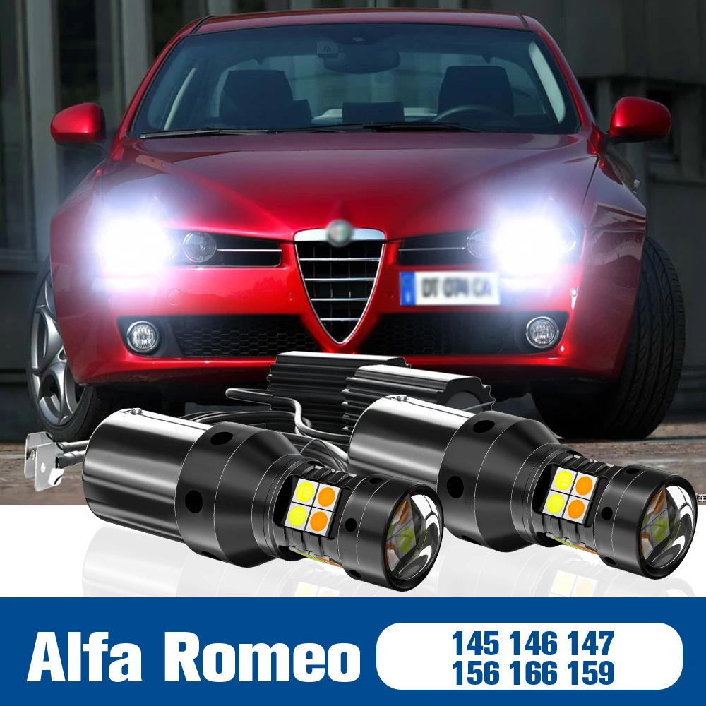 

2pcs LED Dual Mode Turn Signal+Daytime Running Light DRL Accessories Canbus For Alfa Romeo 145 146 147 156 166 159 (1995-2012)