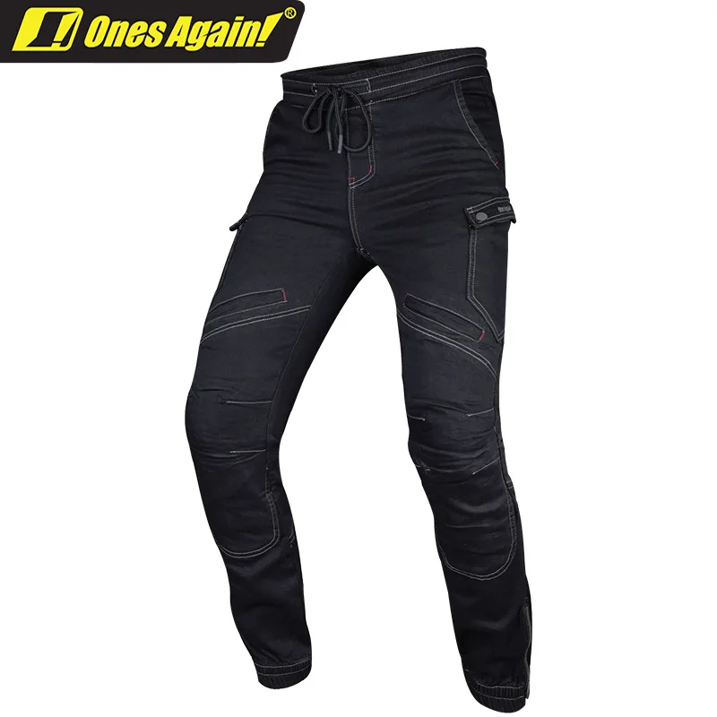

Summer motorcycle racing casual straight tooling jeans men and women anti-fall pants off-road motorcycle riding elastic pants