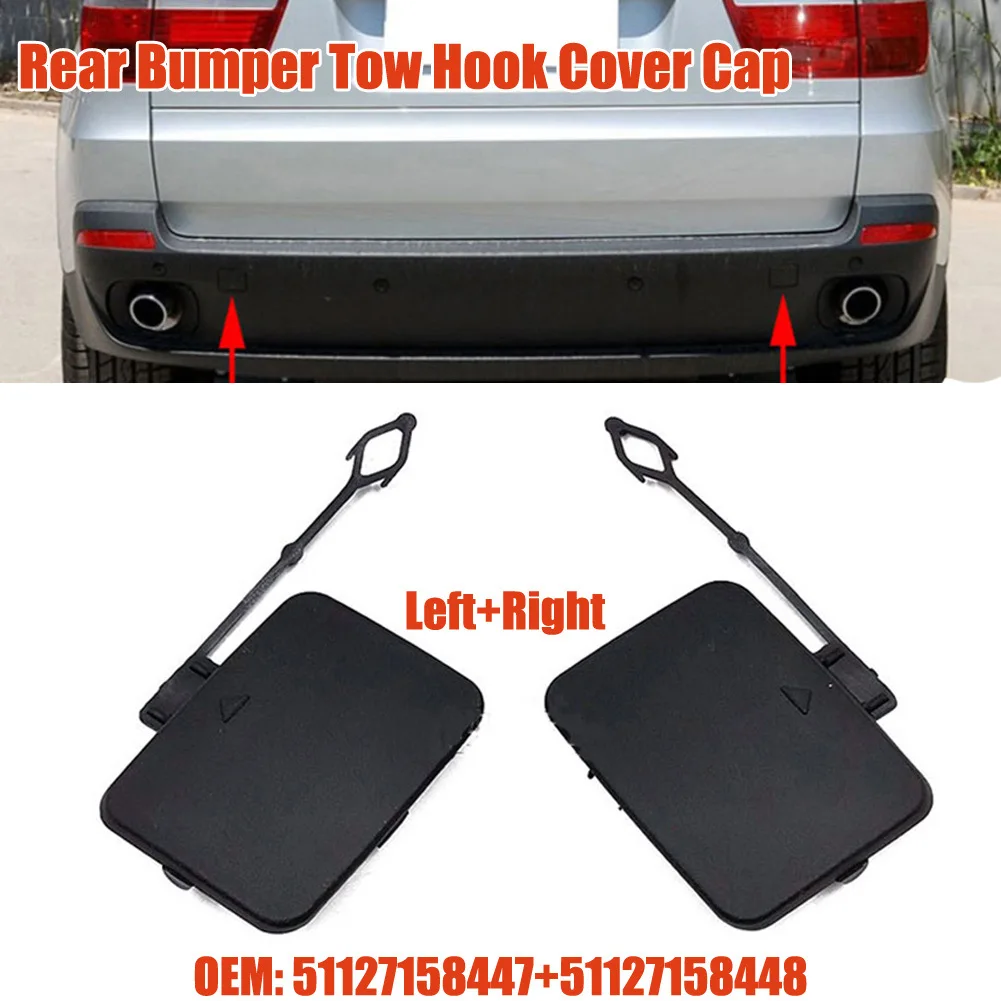 

1pcs Rear Left/right Bumper Tow Hook Cover Cap For BMW X5 E70 06-11 51127158448/51127158447 Rear Bumper Trailer Cover