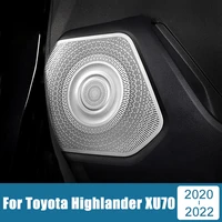 stainless audio speaker car interior door loudspeaker cover sticker for toyota highlander xu70 2020 2021 2022 kluger accessories