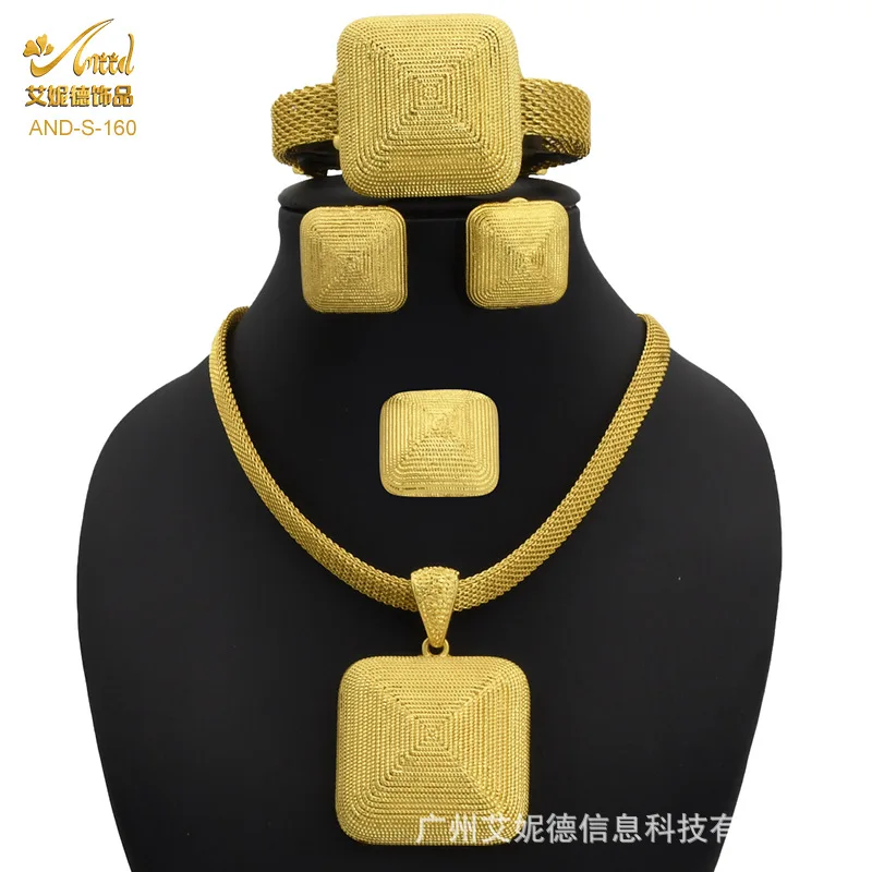 

Bridal Women's Necklace Earring Ring Bracelet Set Personality Noble Elegant Luxury Ladies Wedding Prom Party Dress Fine Jewelry