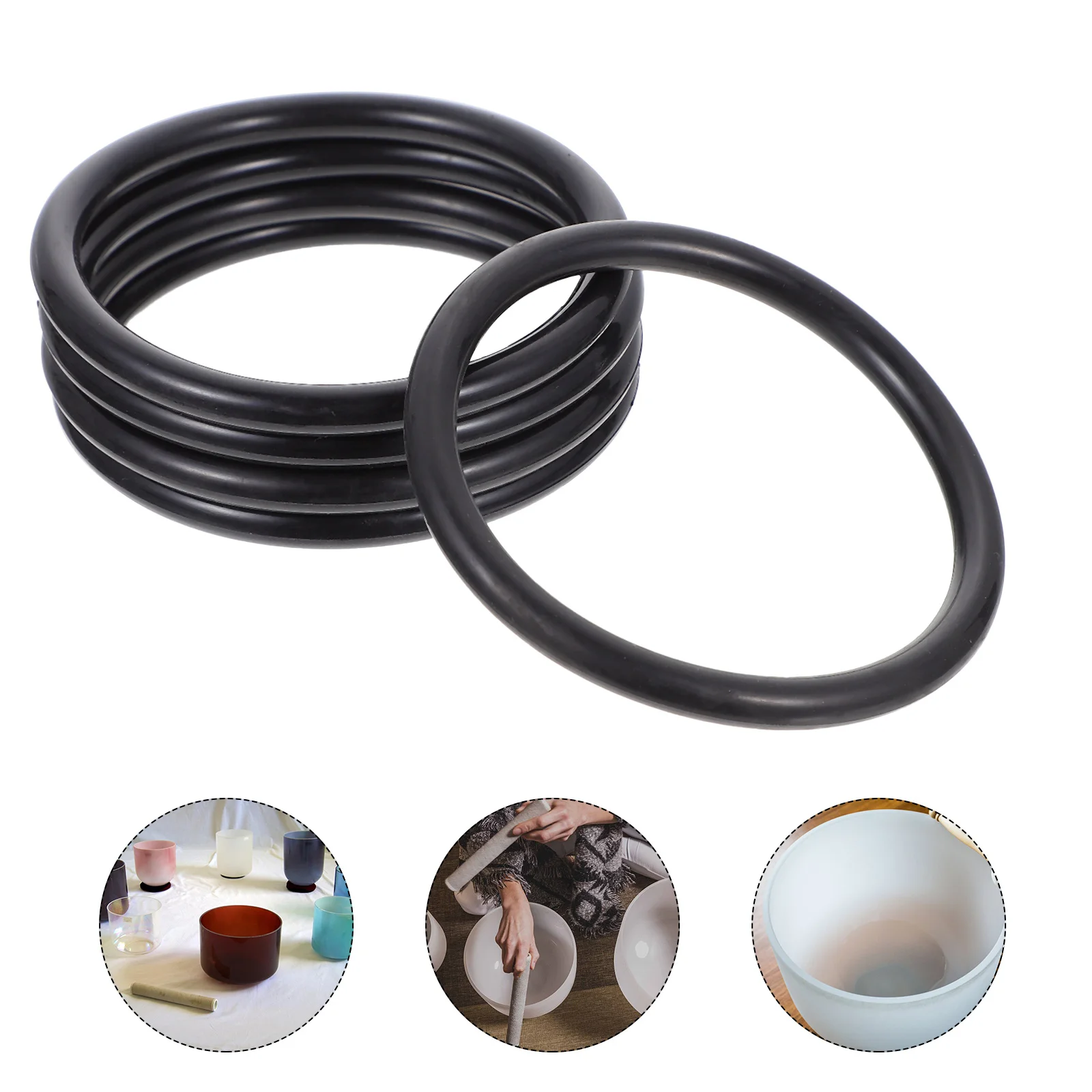 

5 PCS Sound Bowl Mat Rubber Rings Crystal Singing Base Gasket Tibetan Bowls Cushion Matting O- Nepal