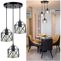 vintage pendant light adjustable mini hanging pendant lamp fixture with 3 light cage for kitchen island dining room bar hotel
