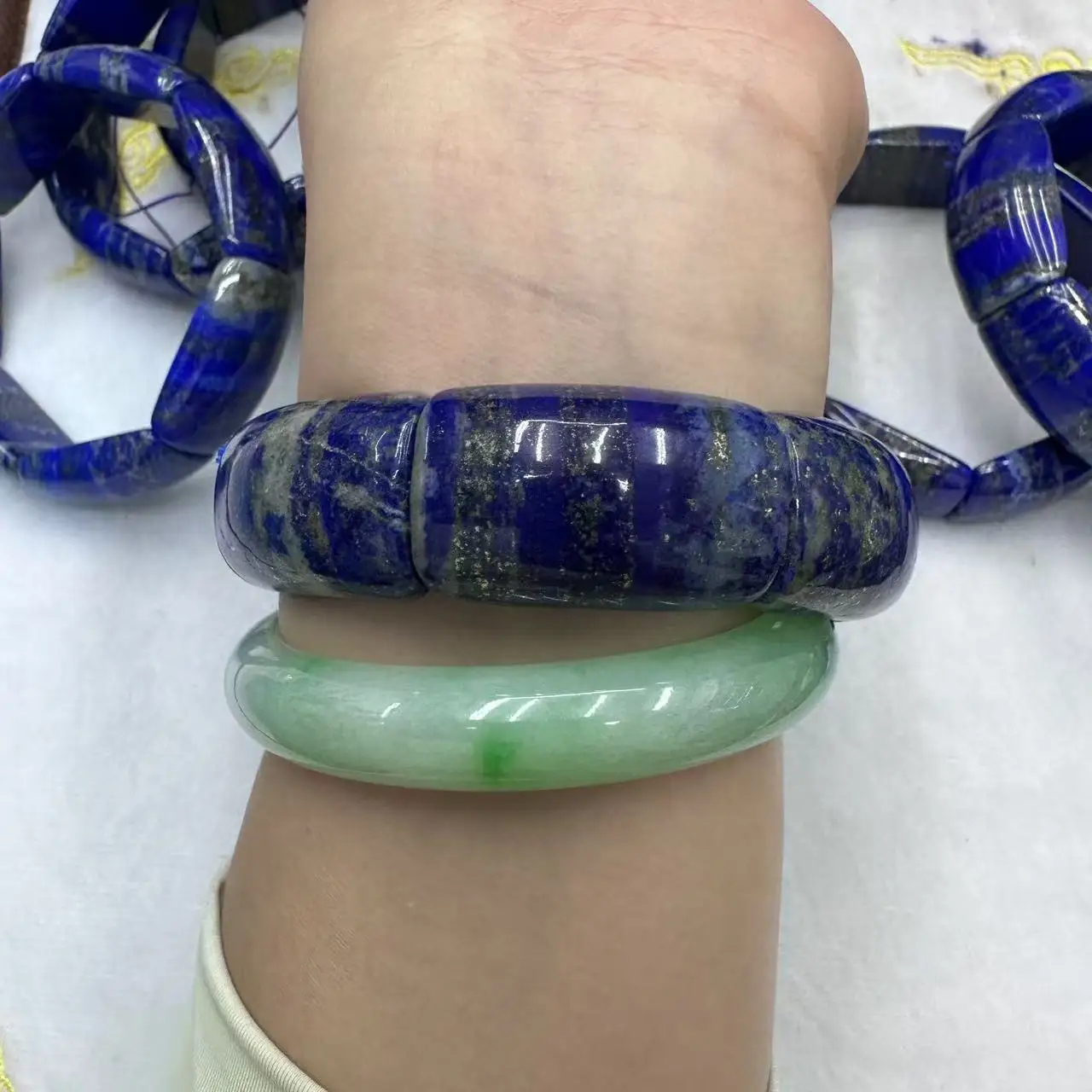 Специальное качество браслет из бусин лазурита ювелирный натурального