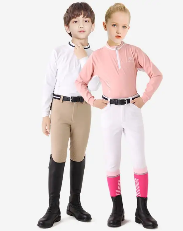 Child Kid Horse Equestrian Riding Breeches Pants, anti-slip silica gel