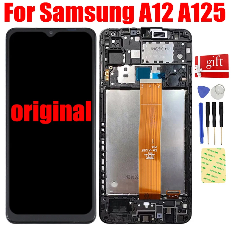 

Original For Samsung Galaxy A12 LCD Screen A125 SM-A125F A125F/DS LCD Display Panel with Touch Screen Digitizer Assembly Frame