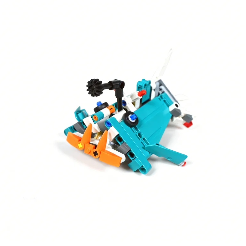 Фото 139 деталей MOC Anglerfish - Техническая модель гоночного самолета (альтернативная сборка) # 38 моделей игрушечных строительных блоков, конструктор, рождественский подарок, 3D DIY №3