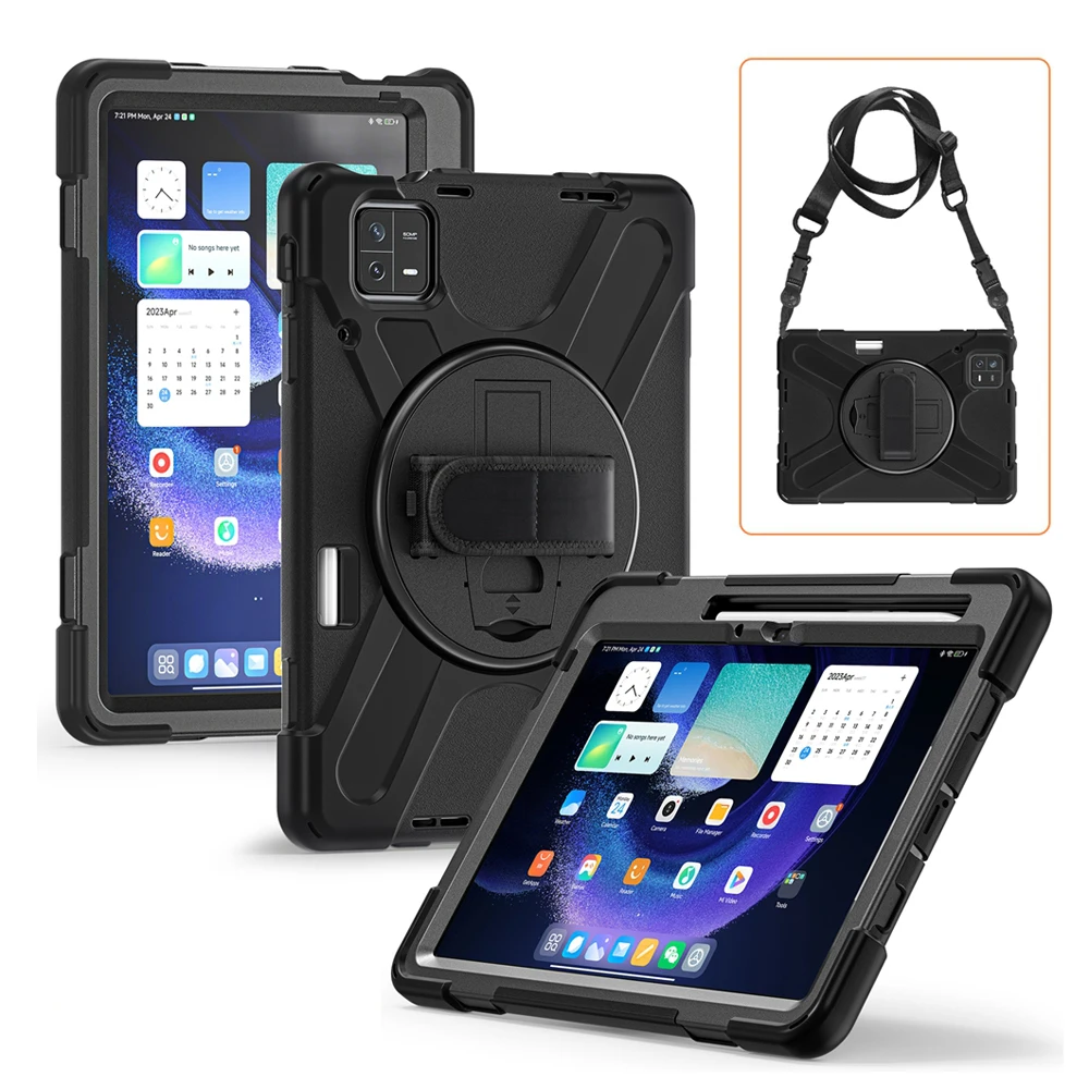 

Shockproof Kids Safe PC + Silicon Stand Shoulder Strap Tablet Cover For Xiaomi Pad 6 Pad6 11 inch 2023 Case