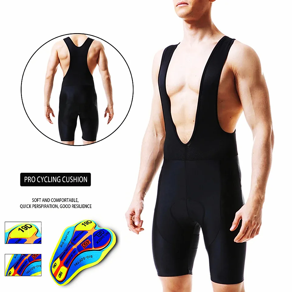 

Cycling Bib Shorts Men Summer MTB Bike Breathable Moisture Wicking Shorts Bike Tights Triathlon Elastic Interface