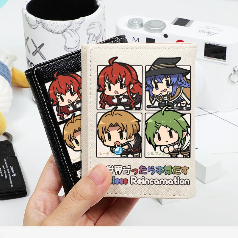 

Anime Wallet Card Bag Mushoku Tensei Jobless Reincarnation Kawaii Short Printed Buckle PU Coin Purse Student Gift Girl Women