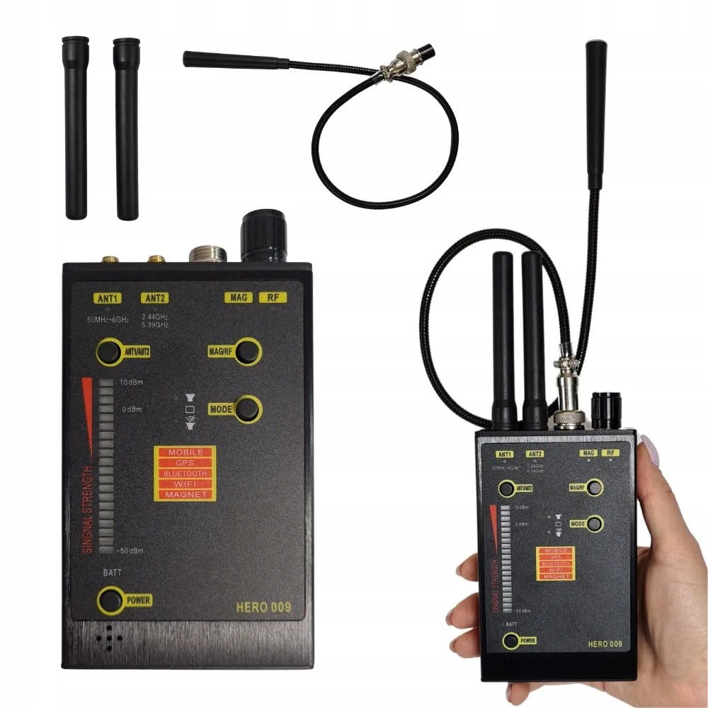 Фото Беспроводной детектор сигналов Hero 009: мини-камера, VHF/UHF, антишпионский GSM/Wi-Fi сканер, магнитный детектор сигналов, гаджеты для взлома №3