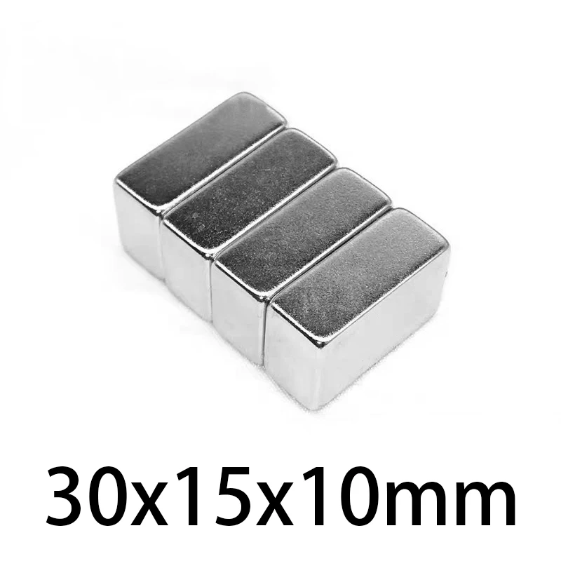 

1/2/5/10/15PCS 30X15X10mm Block Rare Earth Magnet Sheet 30*15*10 N35 Rectangular Permanent NdFeB Magnets Strong 30x15x10