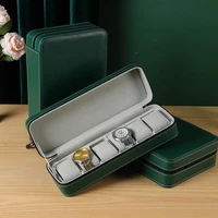 new green zipper watch storage bag portable dustproof watch display boxes case household watch collection jewelry gift case