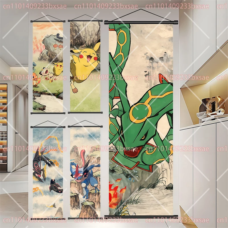 Фото Аниме-принт на рулонной бумаге Pokémon HD: Гардос, Чармандер, Райкуаза, Пикачу, Снорлакс, Мьют. Декор для студенческого общежития, подарок для детей. №1