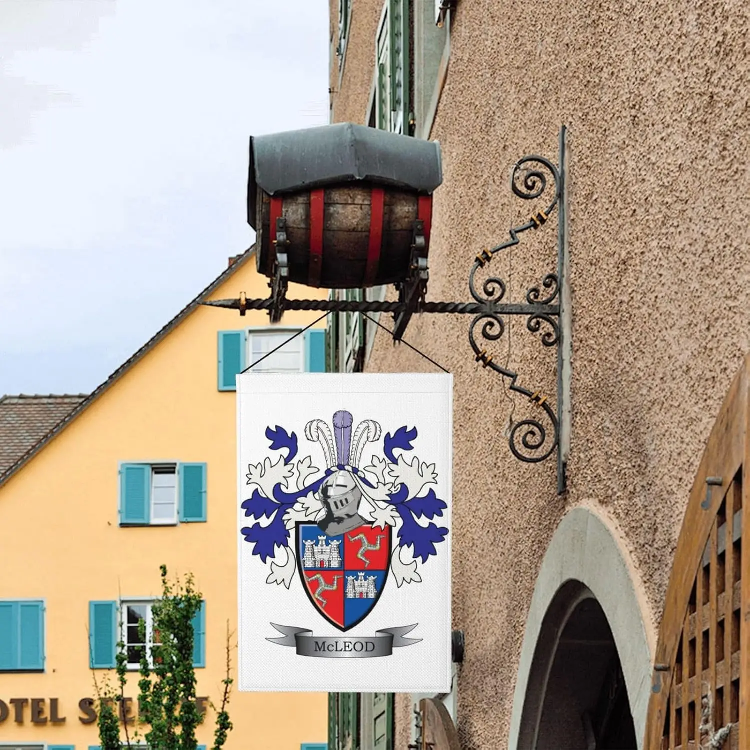 Семейный герб Mcleod небольшой садовый флаг двухсторонний вертикальный 12 × 18 дюймов