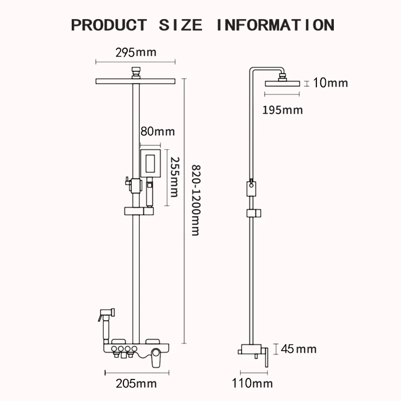 Bathroom Shower Set Black Gold Rain Shower Faucet Thermostatic Digital Display Shower Mixer Taps Copper Shower Systems for Bath images - 6