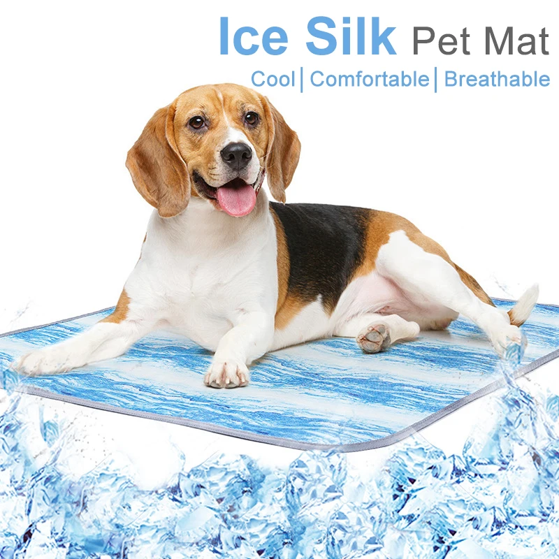 

Dog Cooling Mat Summer Ice Silk Dog Bed Pad Cat Blanket Breathable Sofa Washed Machine Washable Dog Mat Accessories Pet Supplies