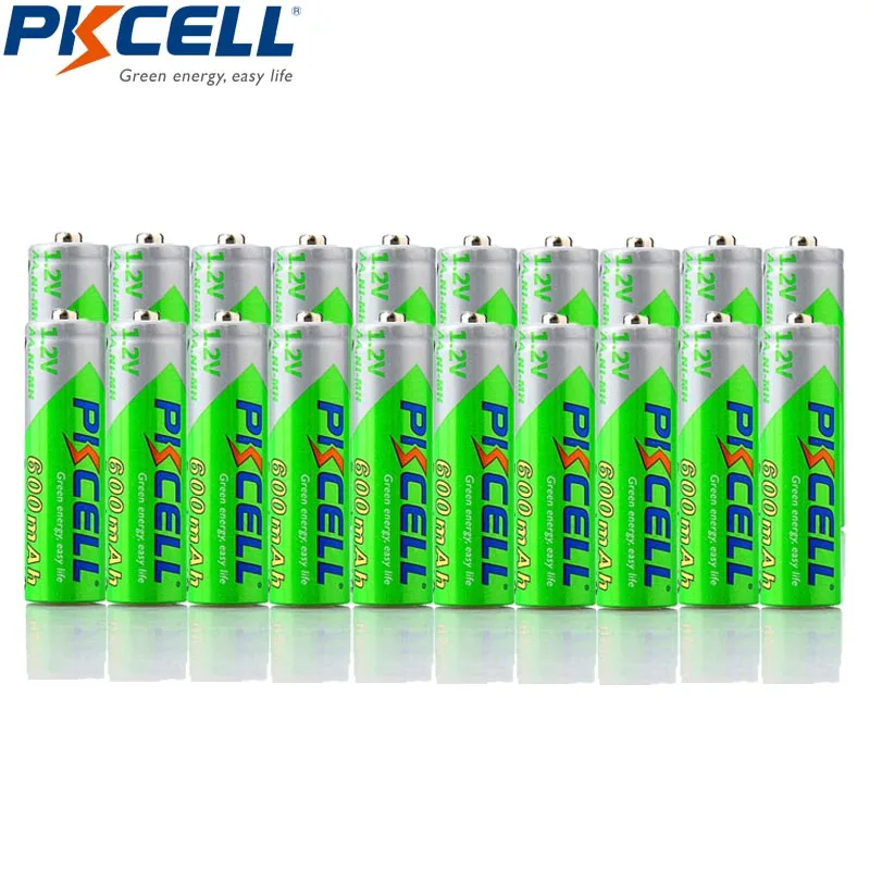 

20Pcs PKCELL Precharged LSD aa Batteries aa Rechargeable battery 600MAH 1.2V 2A rechargeable batteries for Camera