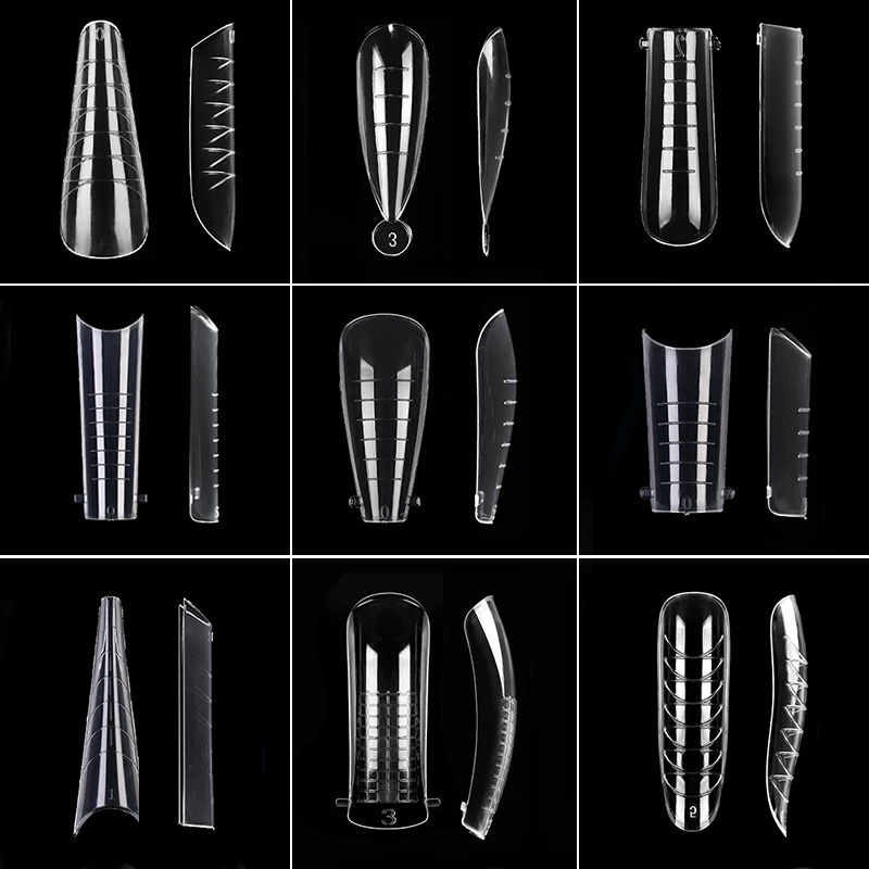 Acrylic Extension False Nail Tips Sculpted Full Cover Nail Tips Fake Finger UV Gel Polish Quick Building Mold Manicures Tool Set 2