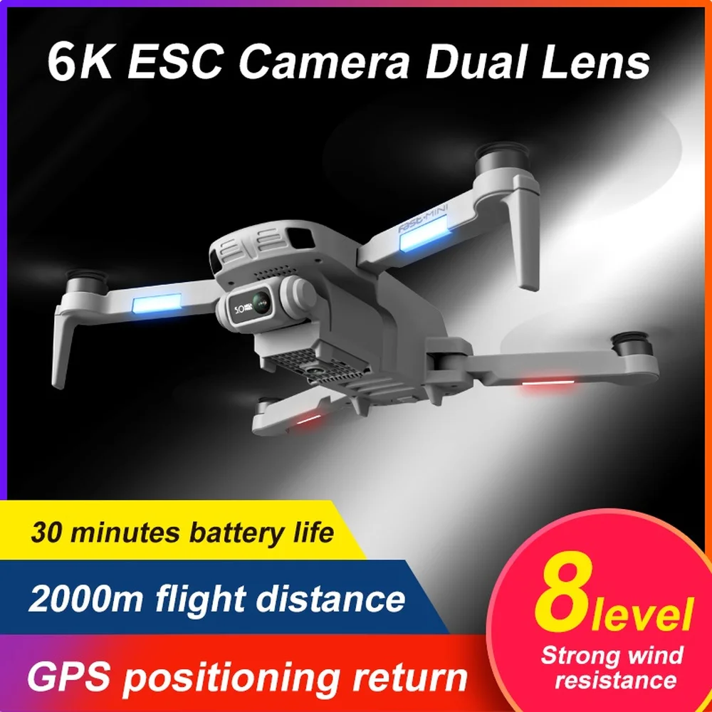 

F8 GPS Drone 5G HD 6K Camera Professional 2000m Image Transmission Brushless Motor Foldable Quadcopter RC Drone Toys