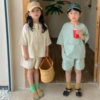 baby summer clothes set girls two piece outfits baby boy short and top sets 2022 korean fashion children cotton clothing outfits