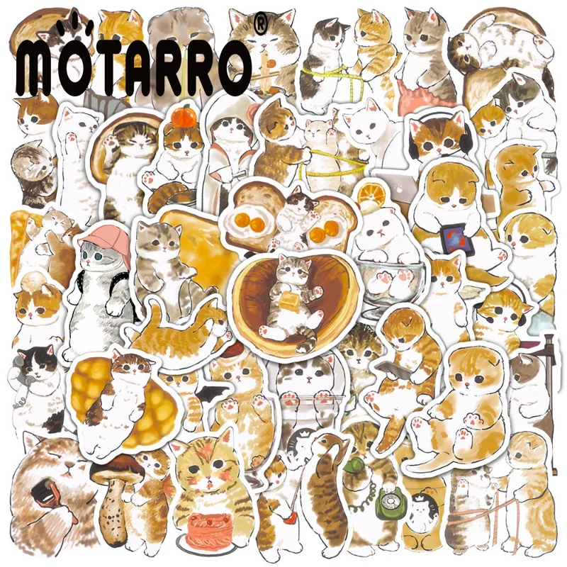 

50 шт., Мультяшные Стикеры с изображением кота и других животных