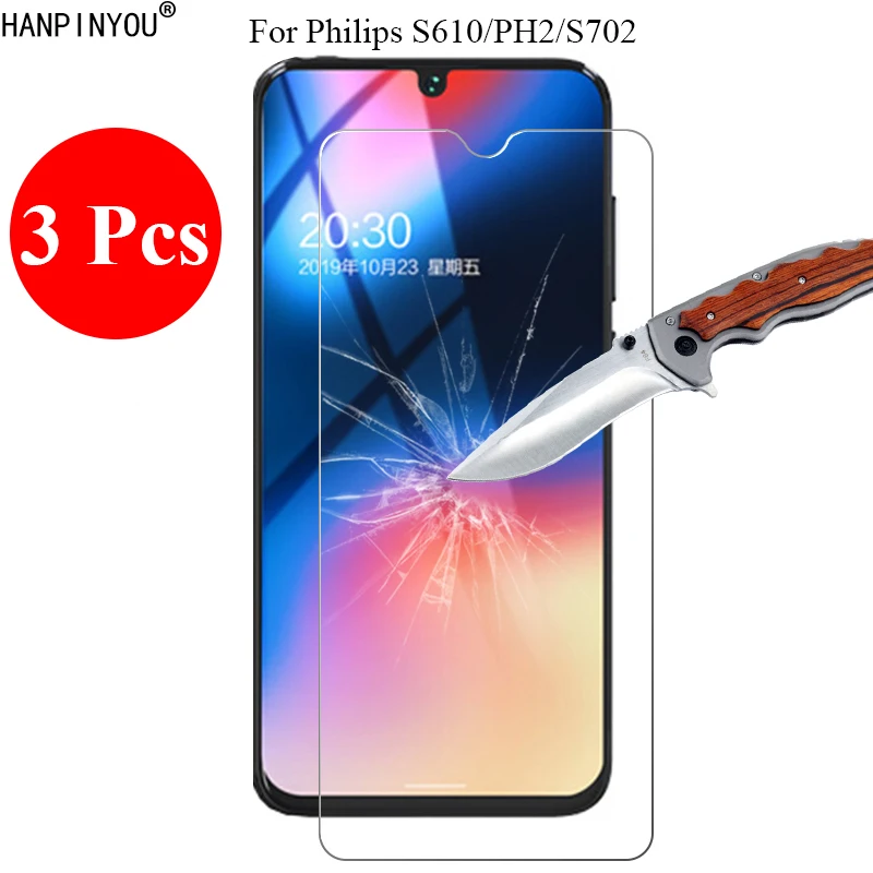 Новое закаленное стекло 3 шт./лот 9H 2.5D, Защита экрана для Philips S610 PH2 PH1/S702, защитная пленка + инструменты для очистки