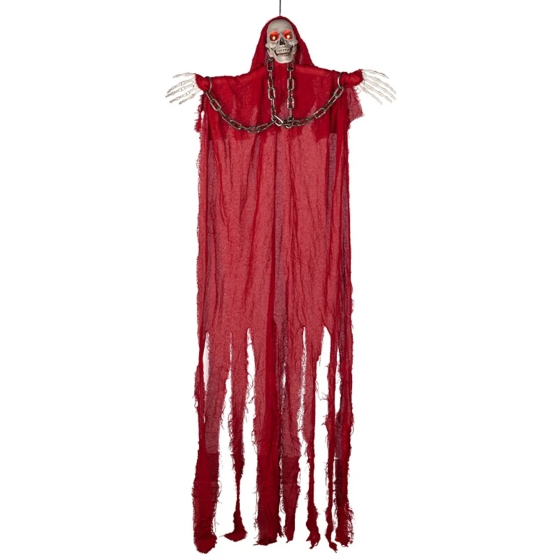 

Halloween Hanging Ghostly Decorations Scary Glowing Skull Skeleton Pendant Props for Home, Yard, Party, Bar 196cm Long