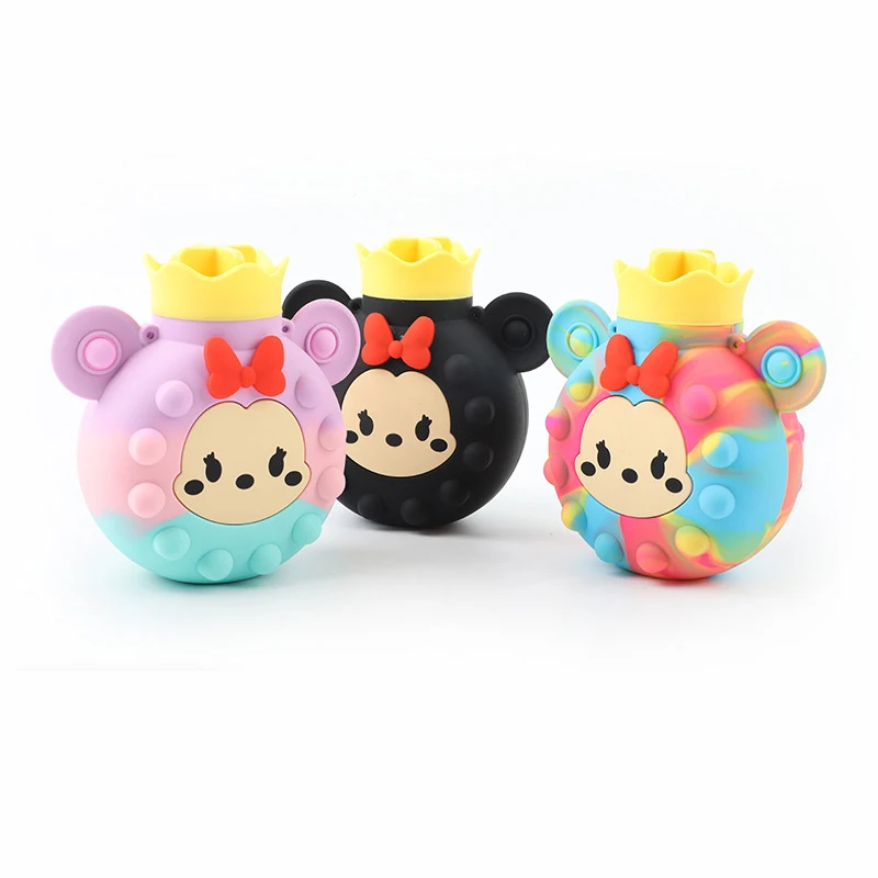 

Antistress Denisy Mickey Minnie Hot Water Bottle Kawaii Children Fidget Sensory Toys Squishy Push Bubble Toys for Kids No Strap