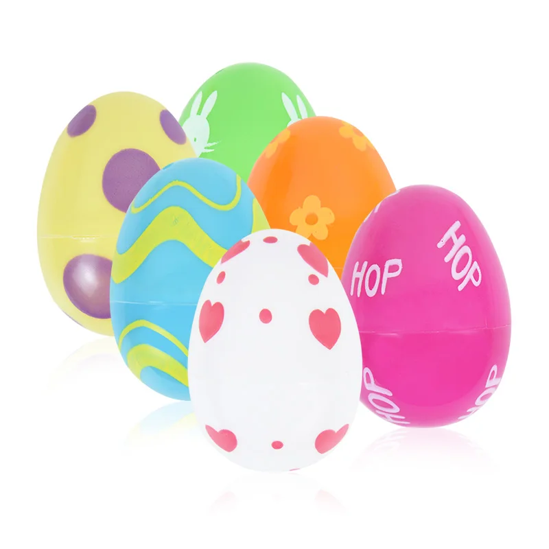 

24/12Pcs 5.5cm Plastic Easter Eggs Rabbit Easter Gift Boxes Kids Toy Packaging Decorations Bunny Eggs Box Birthday Decor