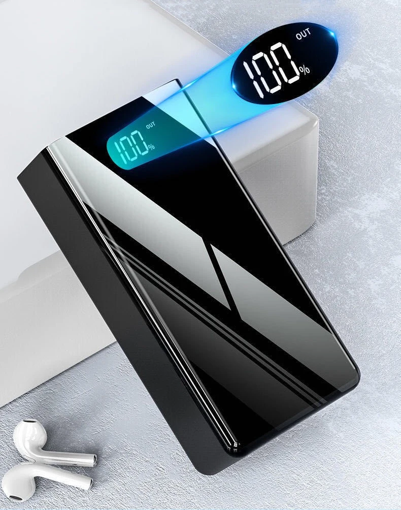 PowerBank большой емкости для Xiaomi iPhone Samsung LED Портативное зарядное устройство Внешний